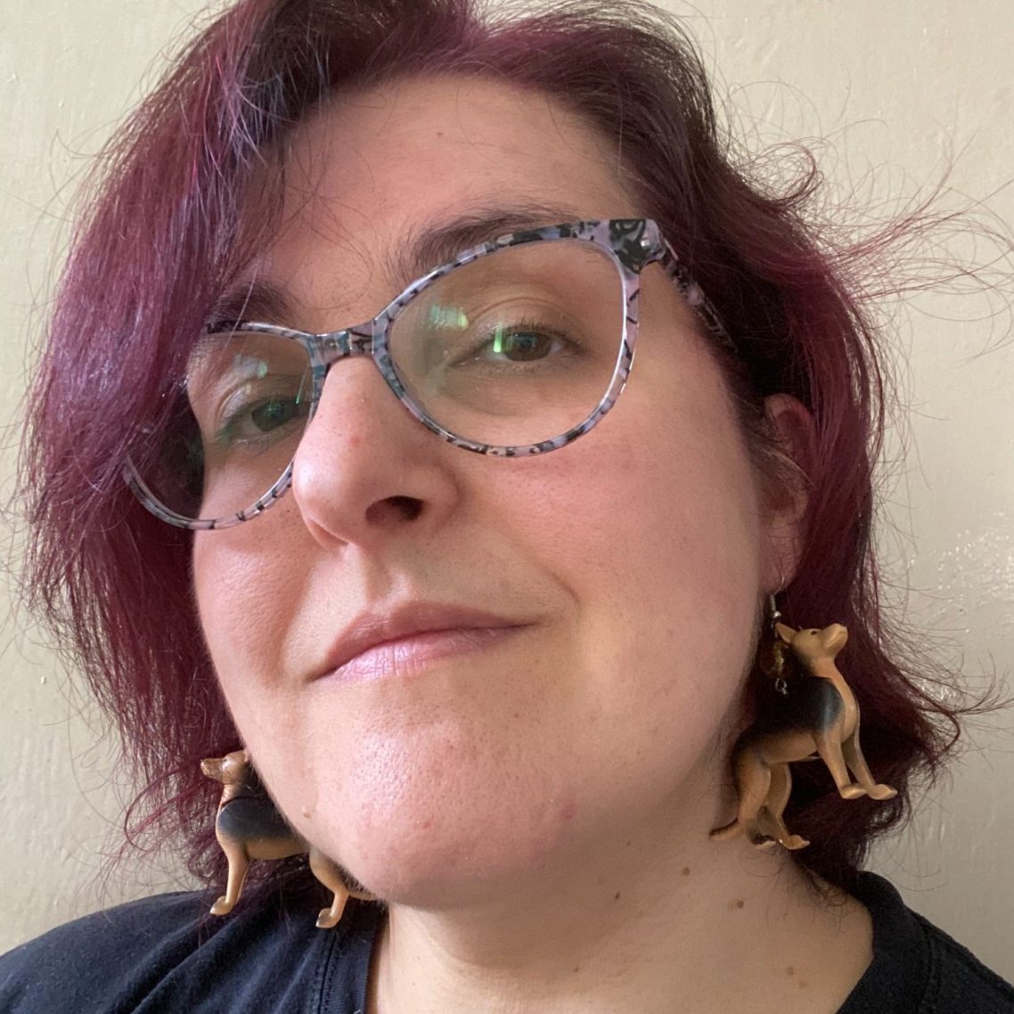 me myself and I my selfie (Chiara Briganti) with my dog earrings